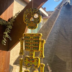 Day of the dead wood skeleton approx 24” tall